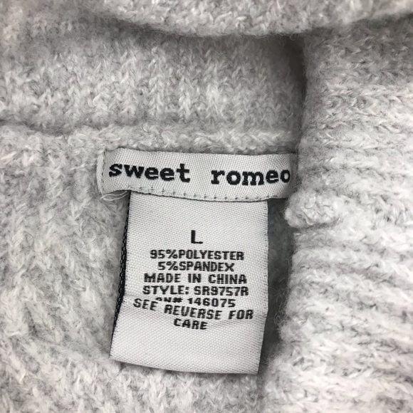 Sweet Romeo Light Gray Knit Turtleneck Sweater, NWT - Picture 6 of 7